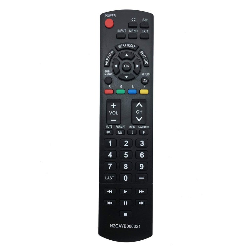 UBay N2QAYB000321 Remote Compatible with Panasonic LCD Plasma TV TC-26LX14 TC-L26X1 TC-32LX14 TC-L32C12K TC-L32C12N TC-L32G1 TC-L37S1 TC-P42X1N TC-P46S1 TC-P50C1 TC-P50X1N TC-P54S1 TC-P58S1 TC-P65 - Image 2